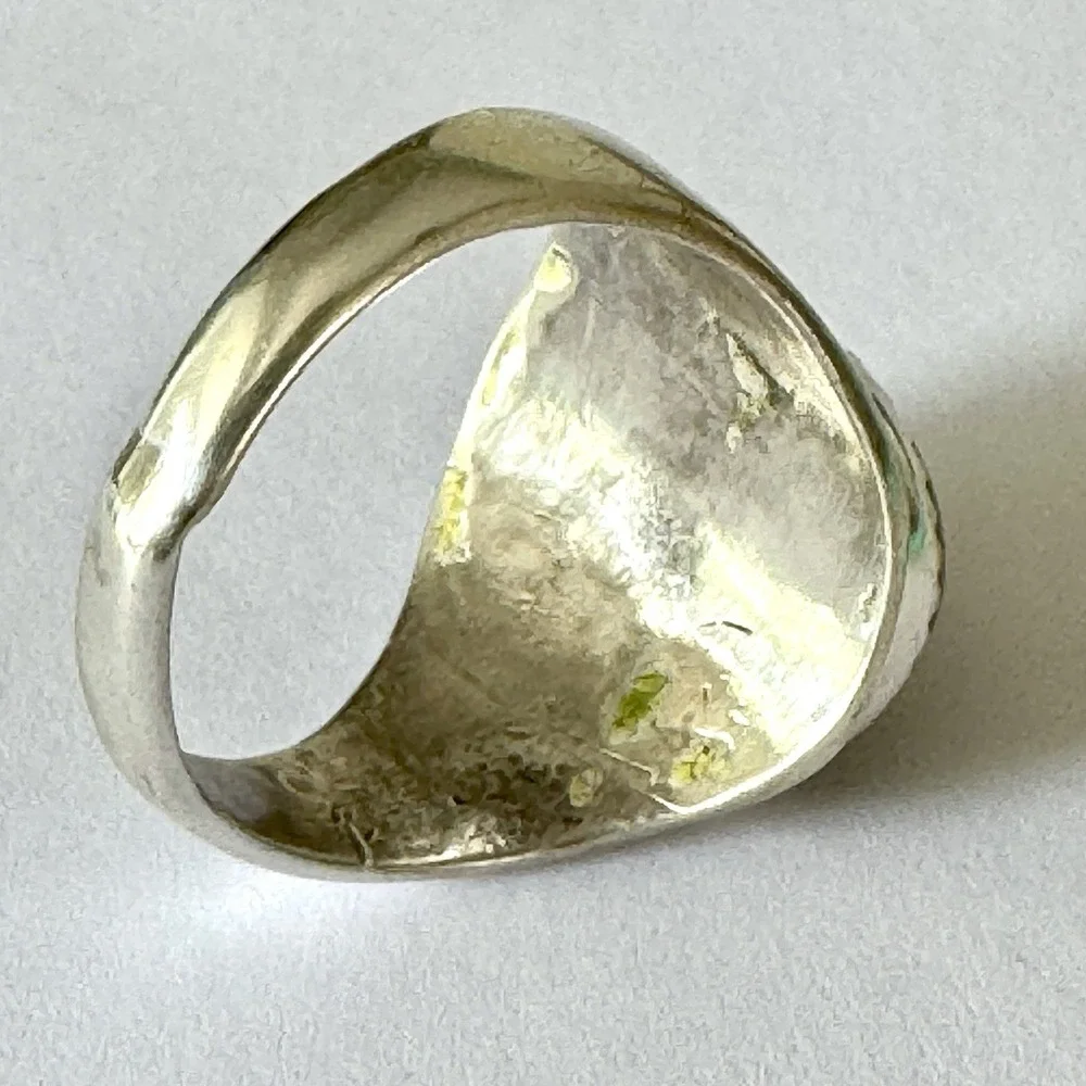 Navajo Bumblebee Jasper Mens Ring Sz 8.5 Annie Lincoln Sterling Handmade Band‎